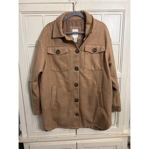 Vine & Valley size large beige shacket type jacket
